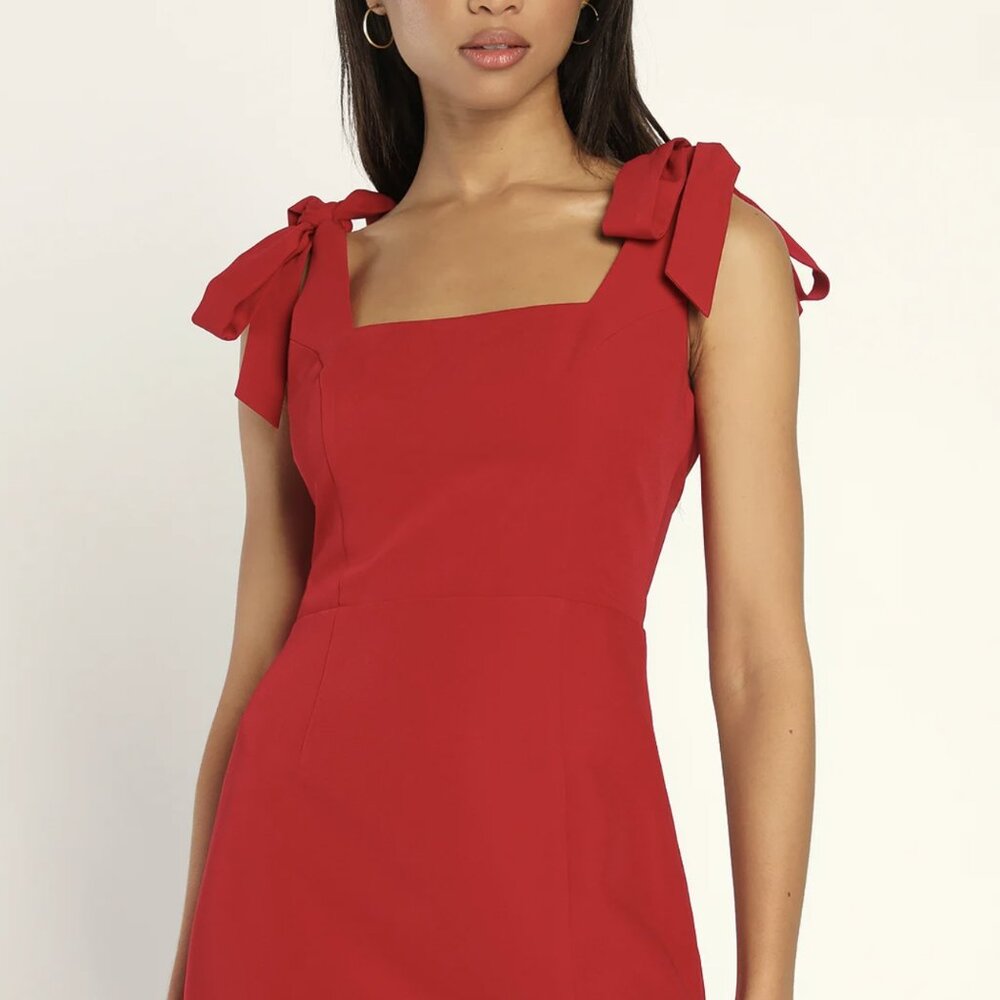 NWT Lulus Your Sweetie Wine Red Tie-Strap Mini Dress